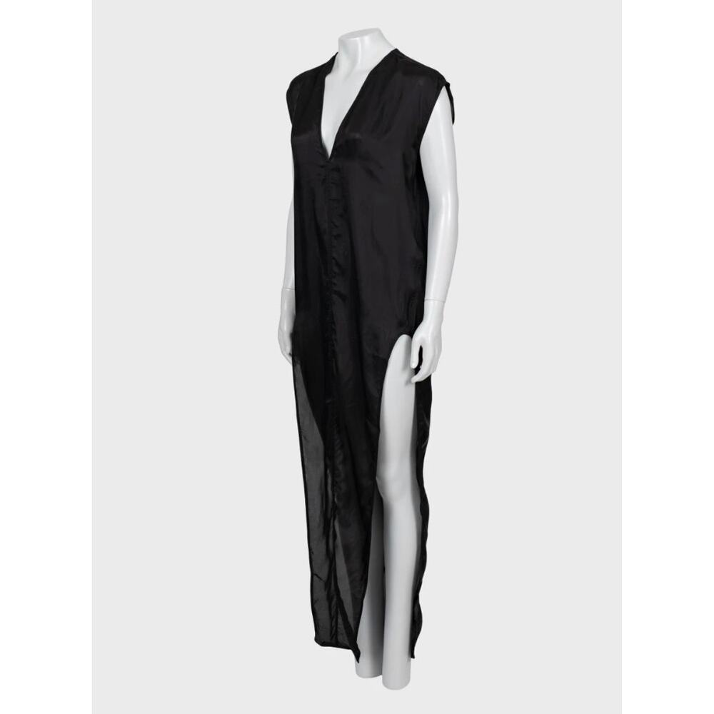 Rick Owens Black Sheer Cupro Loose Flowing Dress US4 S - Picture 2 of 7